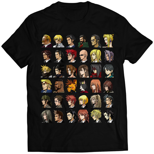 Before Crisis FF7 FFVII Character Portraits Premium Unisex T-shirt (Vectorized Design)